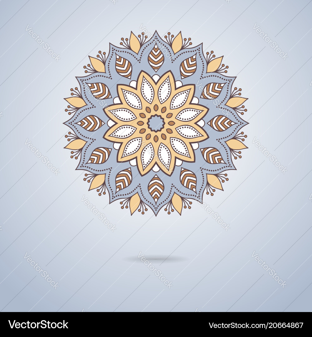 Hand drawn colorful floral mandala vector image