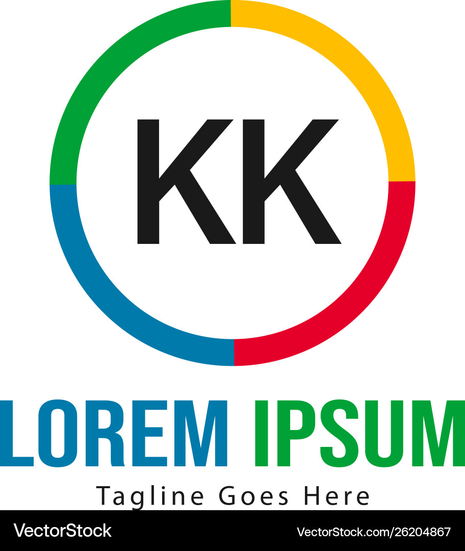 Initial kk logo template with modern frame Initial kk logo template with modern frame Vector Image