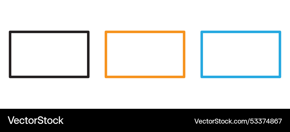 Rectangle icon thin line set Rectangle icon thin line set vector image