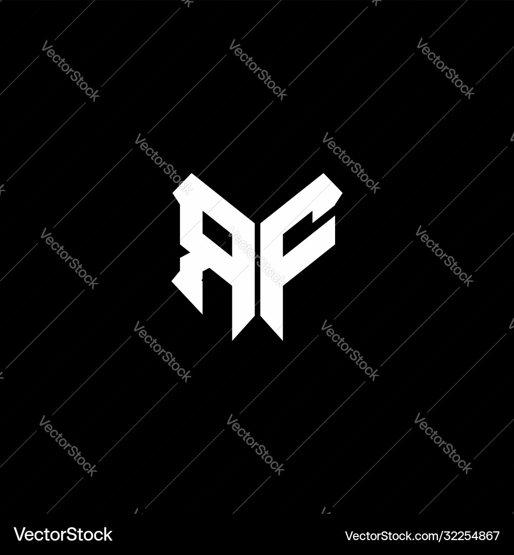 Rf logo monogram with shield shape design template vector image
