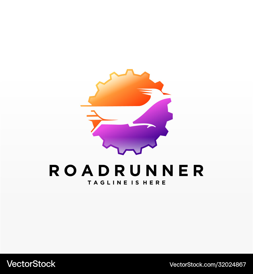 Roadrunner bird abstract minimal simple geometric vector image