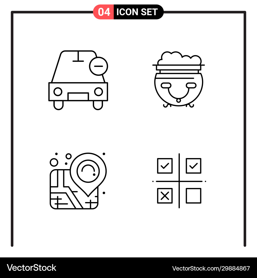 Set 4 line style icons for web and mobile Set 4 line style icons for web and mobile Vector Image