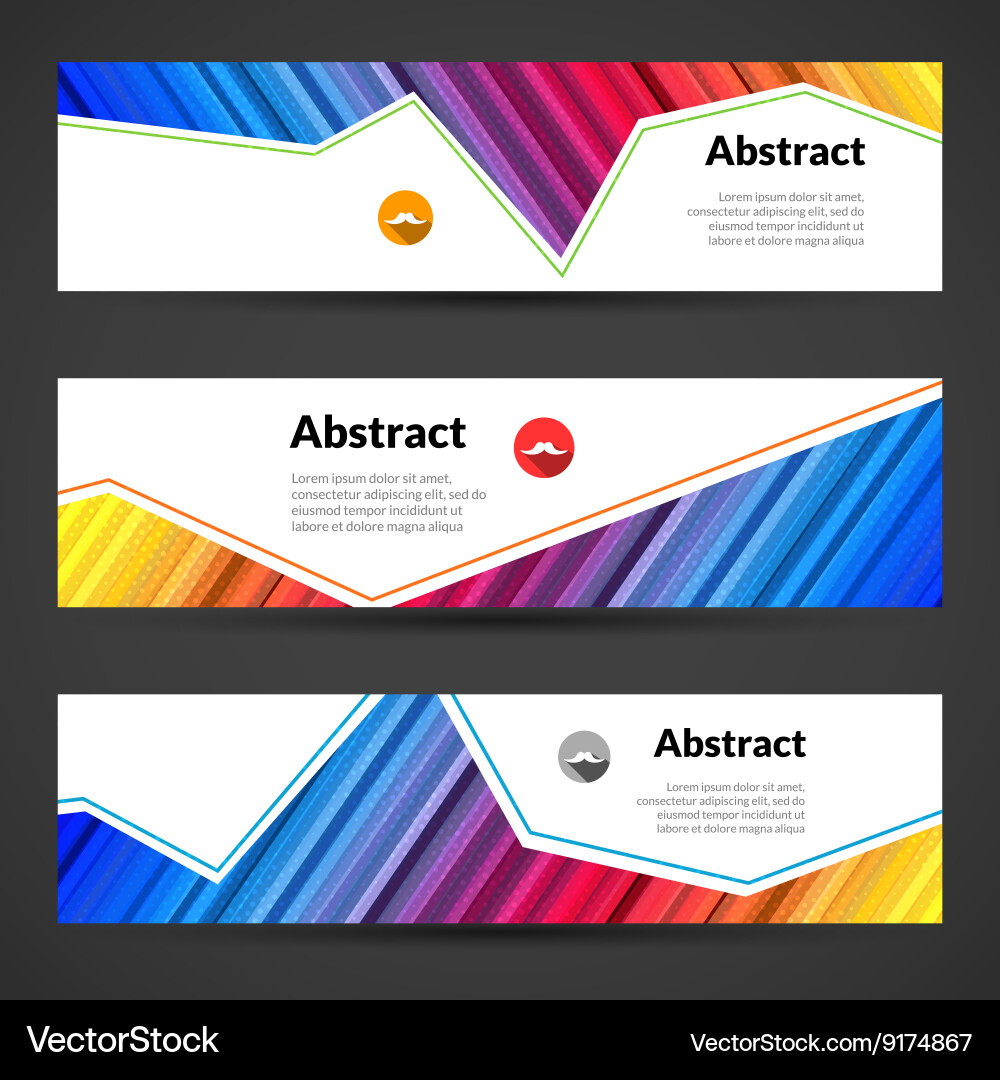 Set of polygonal triangular colorful geometric vector image