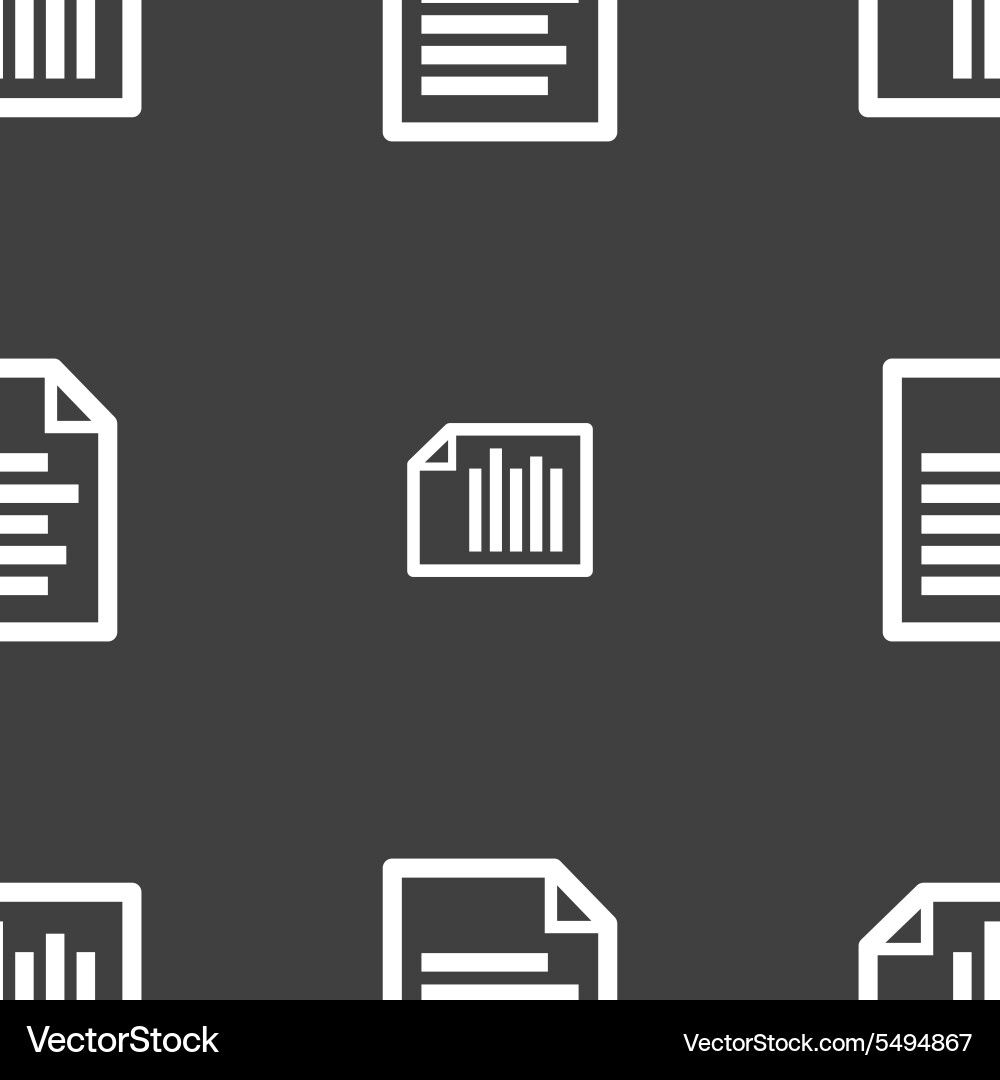 Text file icon sign seamless pattern on a gray vector image