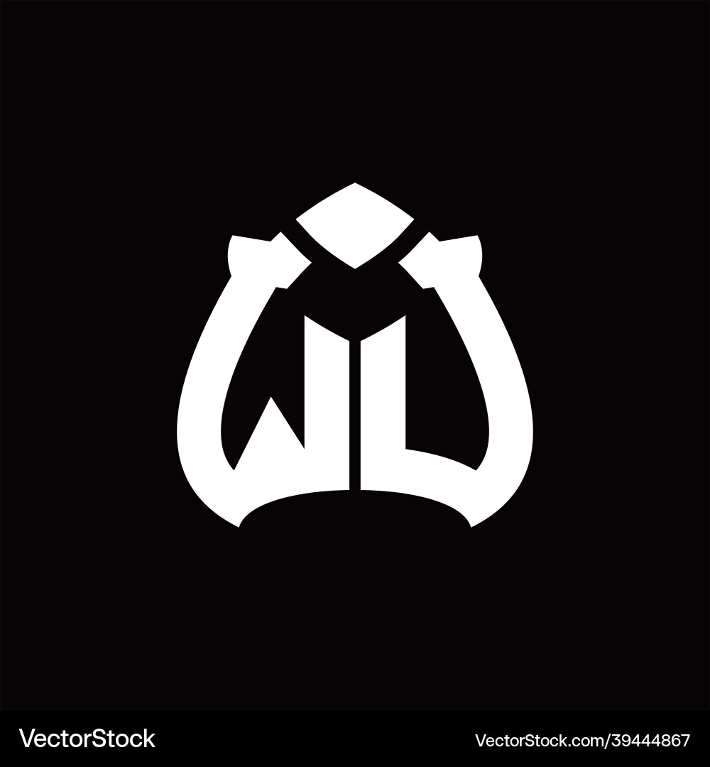 Wu logo monogram with spade shape design template Vector Image