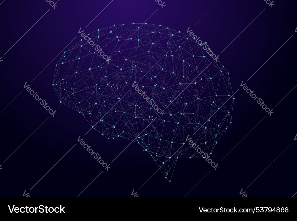 Artificial neural network brain Artificial neural network brain vector image