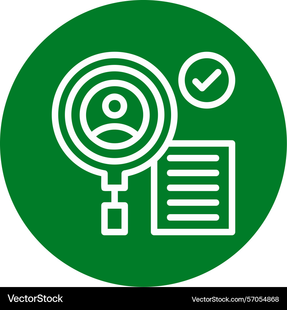 Background check line circle style icon design Vector Image