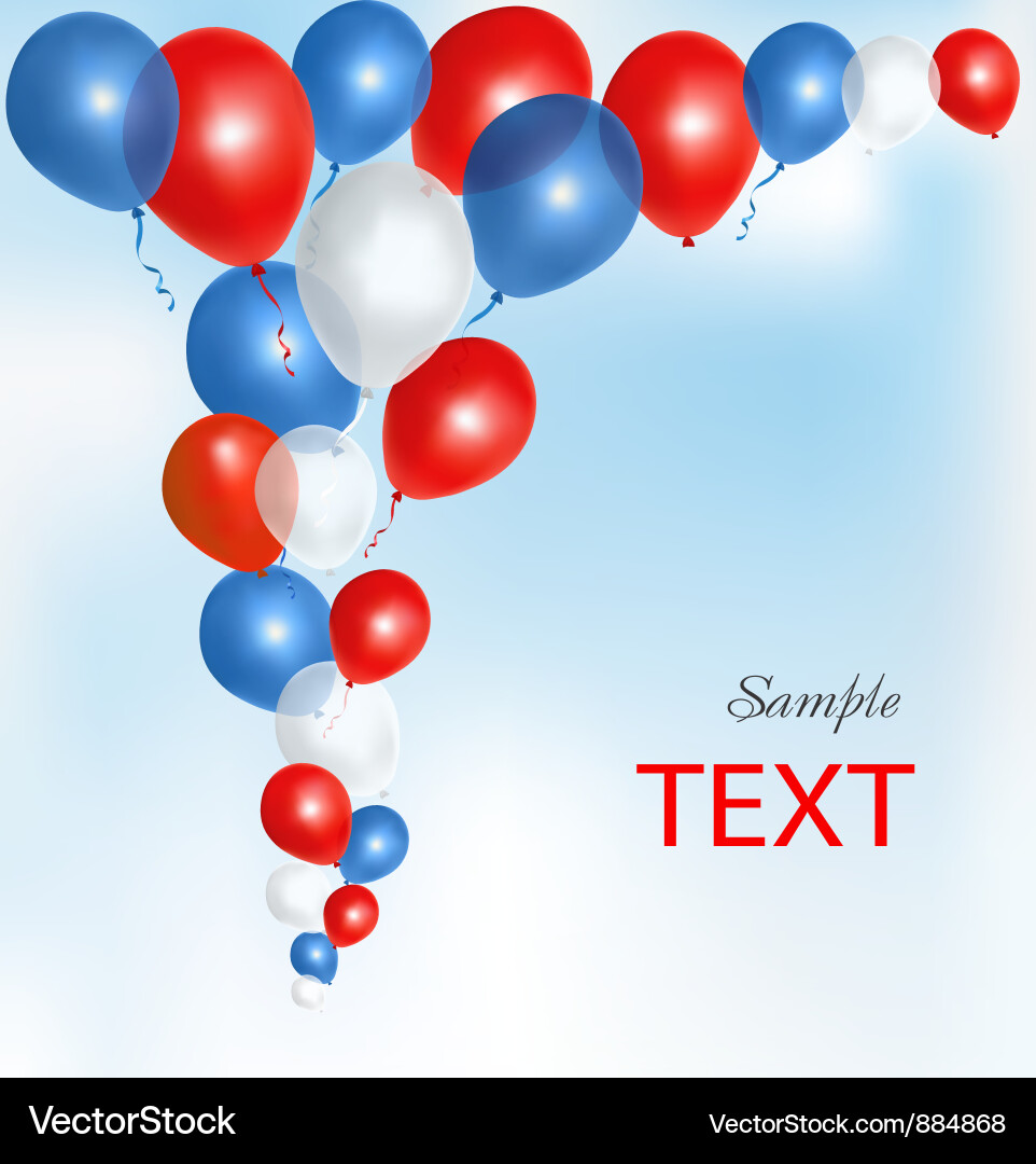 Background with red and blue balloons vector image