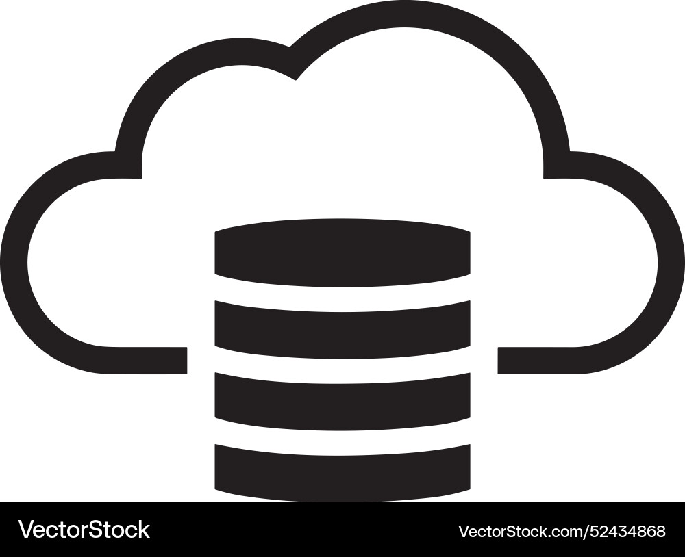 Cloud storage icon symbol image of the database Vector Image