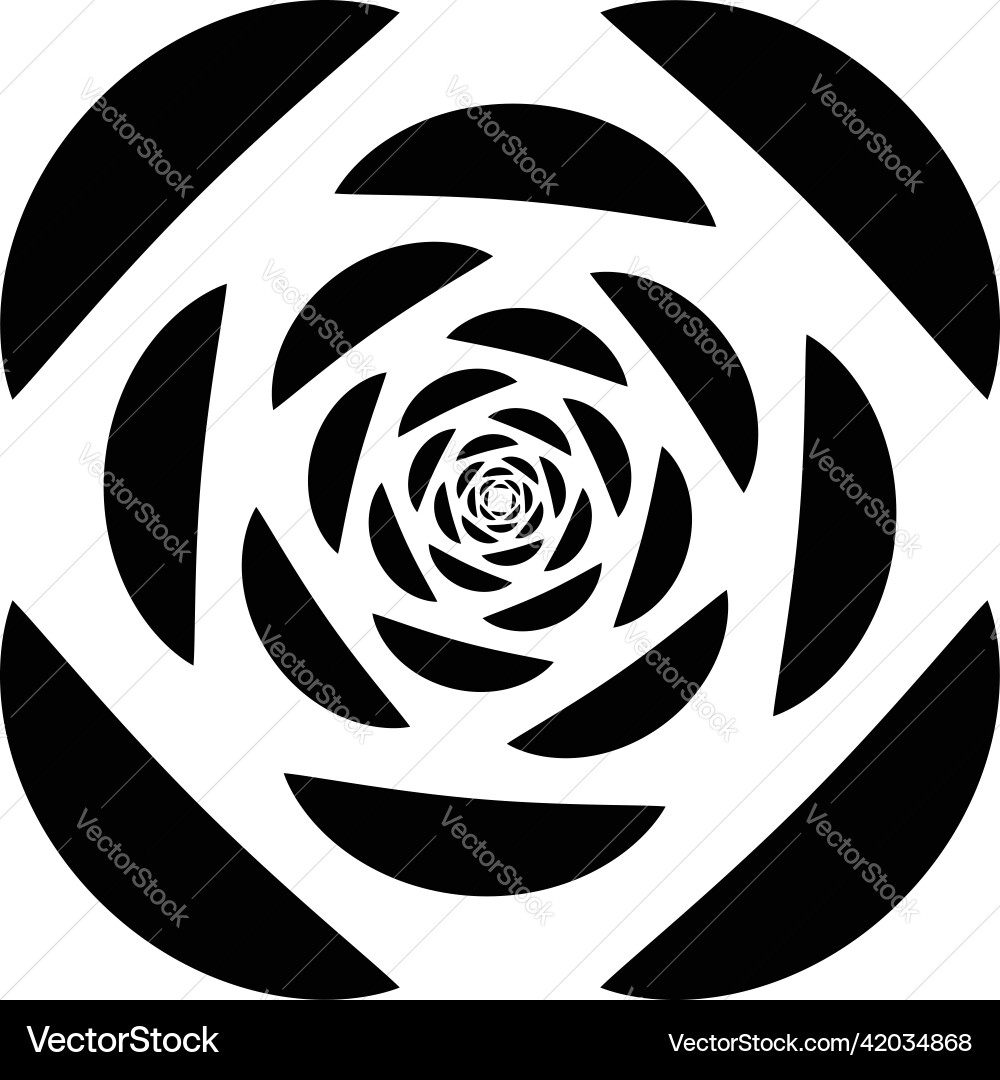 Concentric radial lines circles icon segmented Vector Image