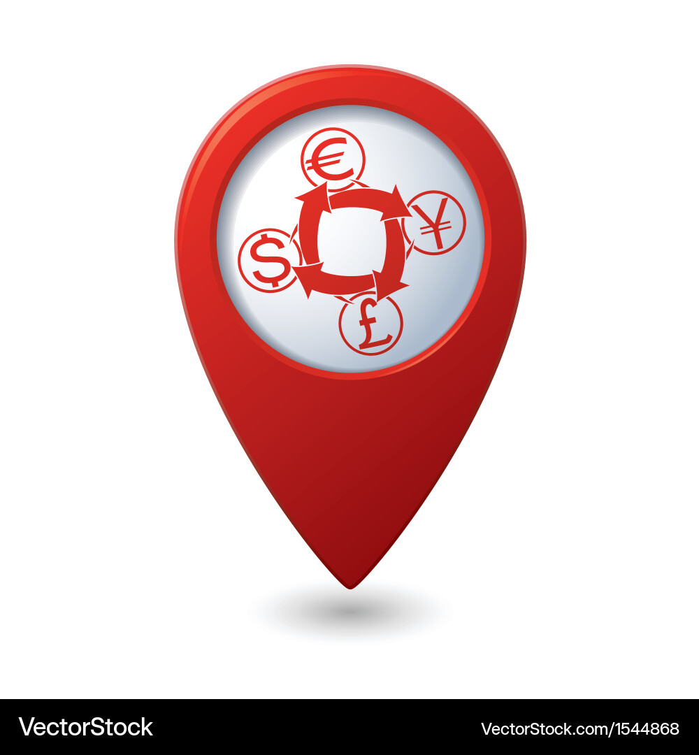 Currency Exchange Pointer Icon vector image