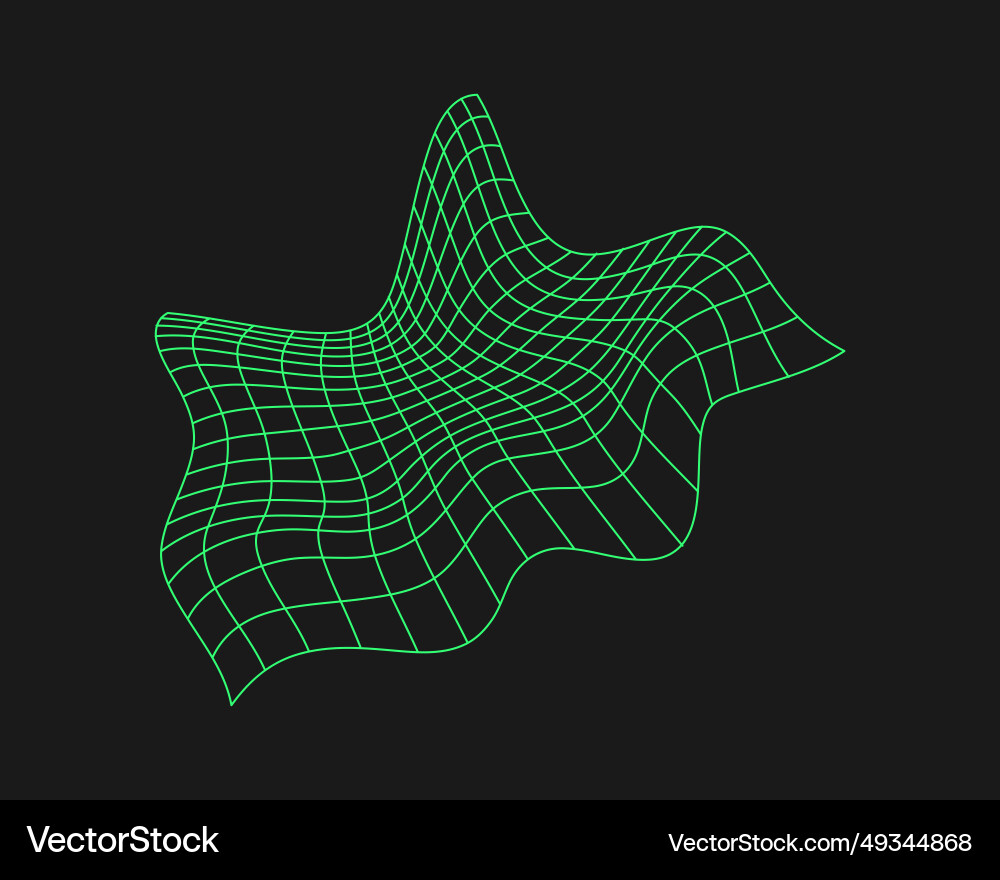 Distorted cyber grid cyberpunk geometry element Distorted cyber grid cyberpunk geometry element Vector Image