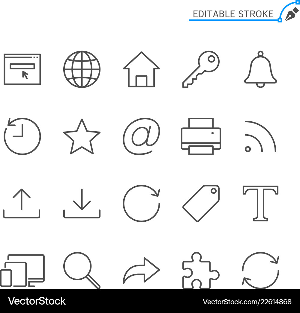 Editable Stroke Line Icons vector image