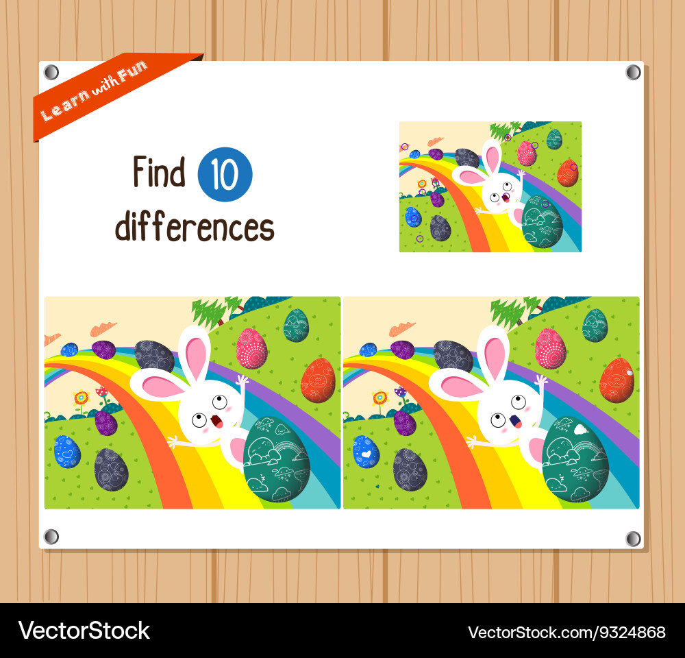 Find differences happy easter Vector Image