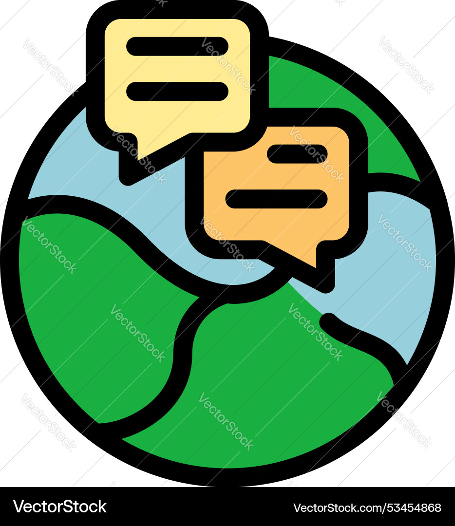 Global communication icon showing messages Global communication icon showing messages vector image