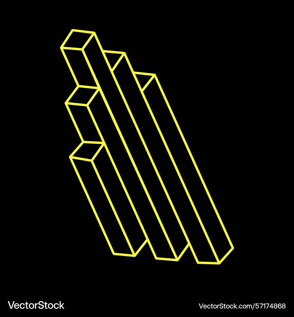 Impossible objects optical illusion shapes 3d Vector Image