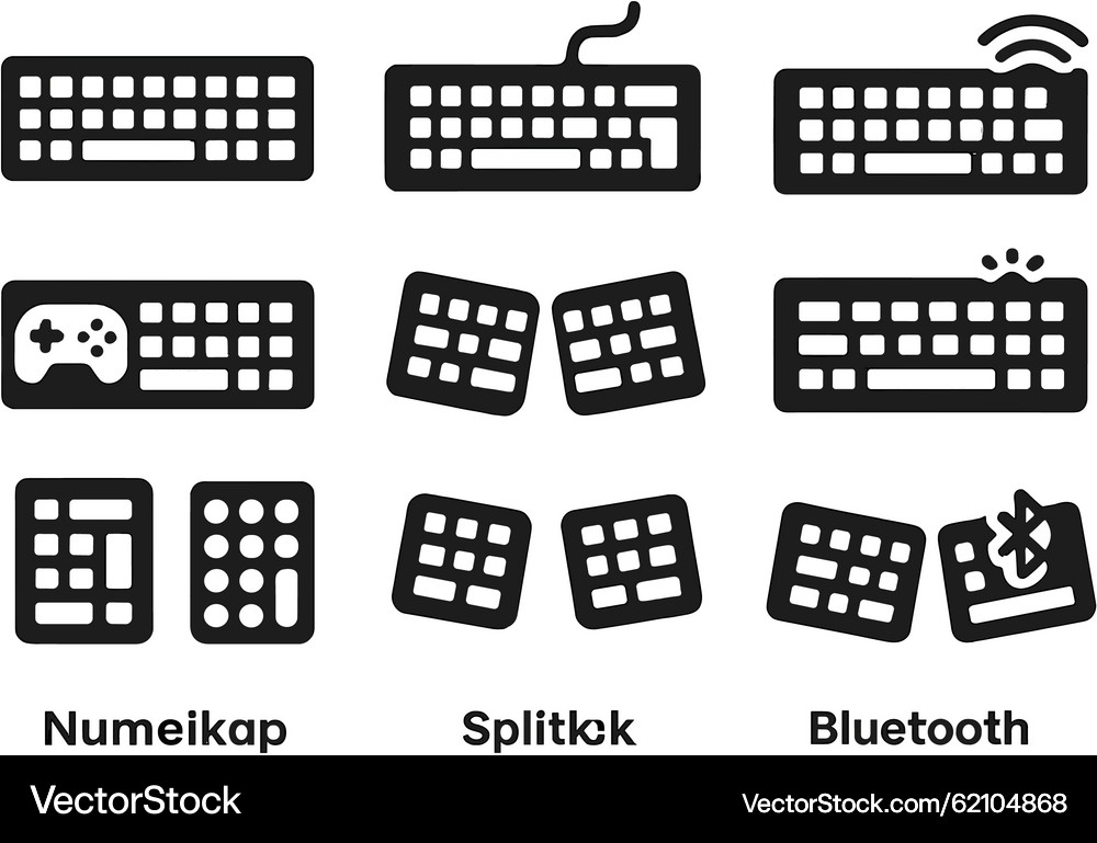 Keyboard Icon Set - Grid Layout – Royalty-Free Vector | VectorStock
