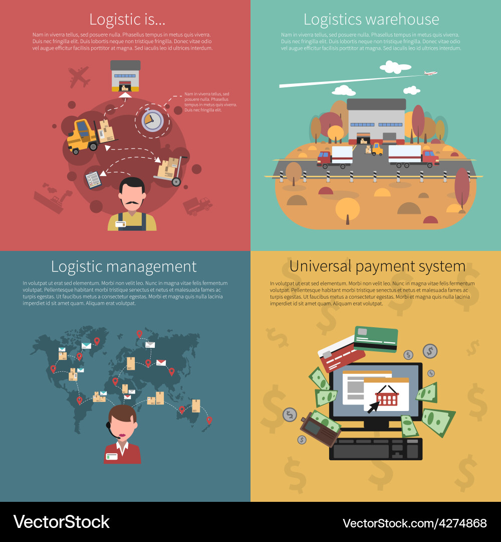 Logistic & Payment Concepts Vector Image