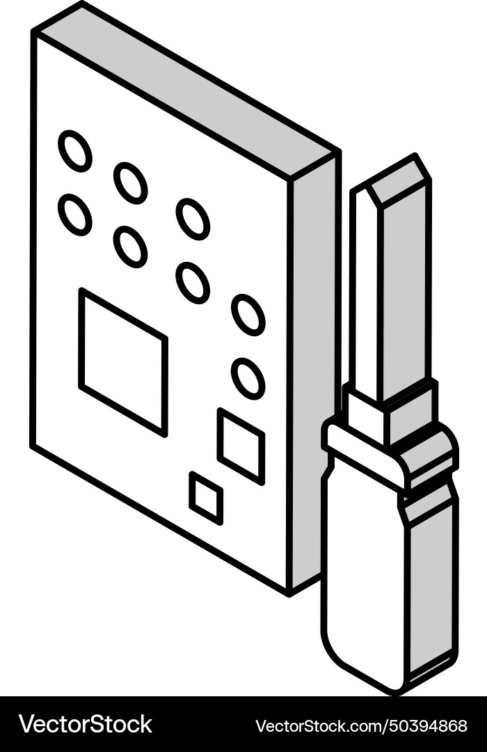 Microchip make geek isometric icon vector image