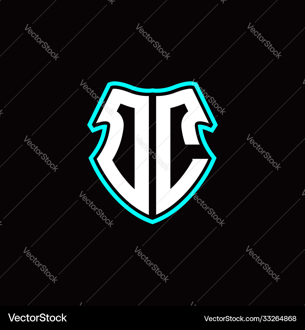 O c initial logo design with a shield shape vector image
