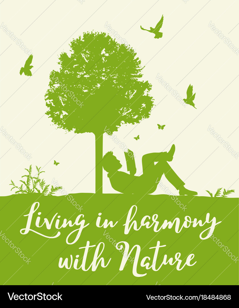 Peaceful Nature Scene Vector Image