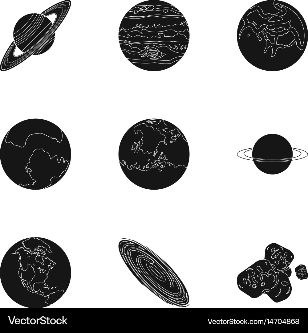 Planets of the solar system cosmic objects Vector Image