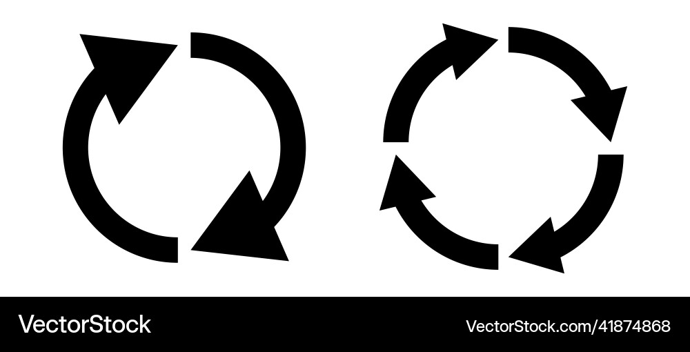 Refresh and reload a set of arrow icons vector image