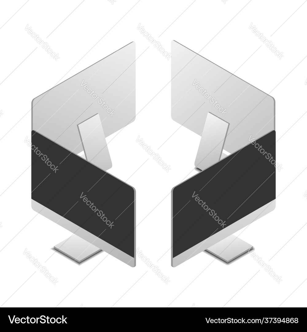 Set computer monitor in isometric view vector image