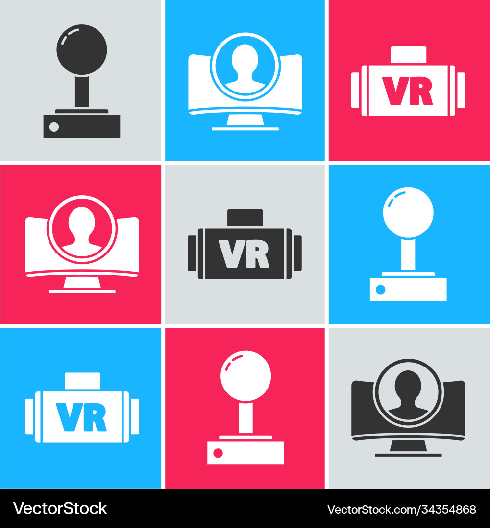 Set joystick for arcade machine create account vector image