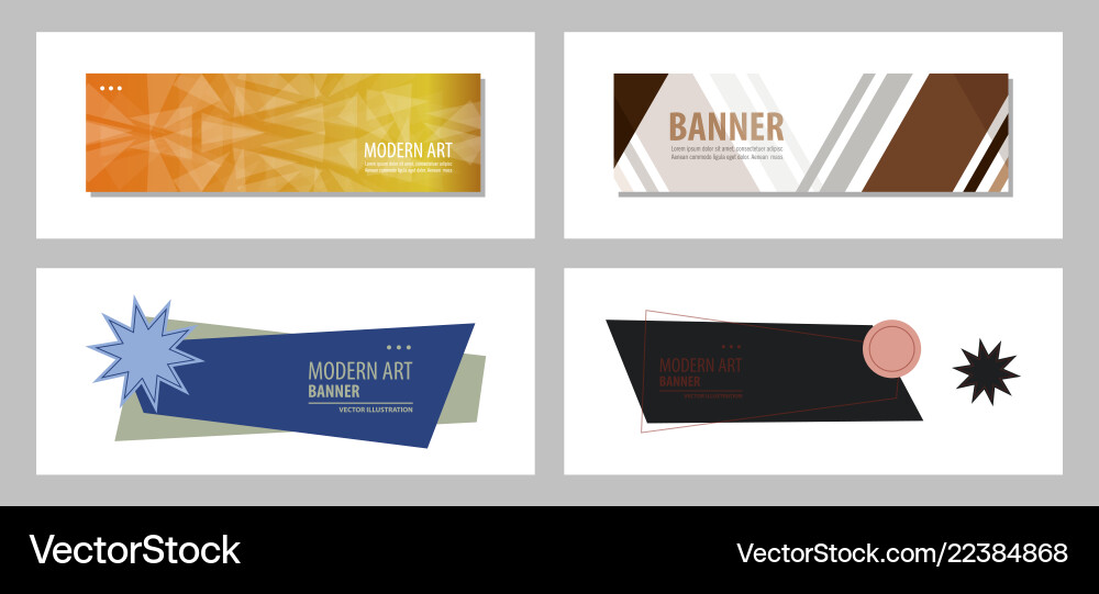 Set of abstract geometric design banner web Set of abstract geometric design banner web vector image
