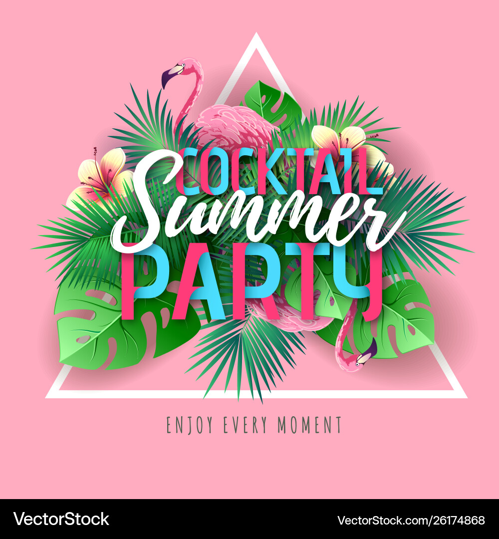 Sommer Cocktail Party Typografie Poster Sommer Cocktail Party Typografie Poster vektorbild