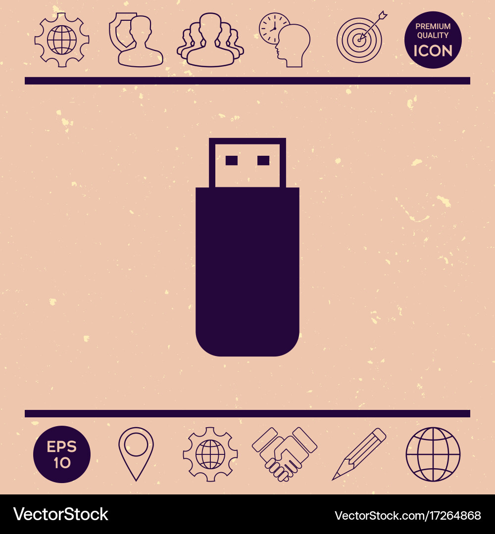 Usb flash memory drive icon vector image