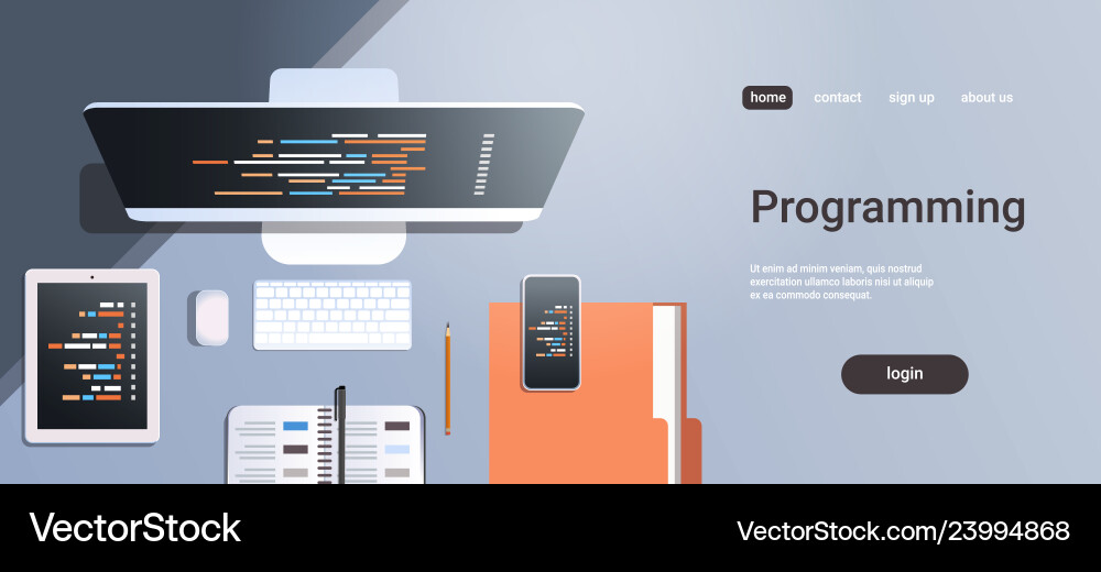 Web site design development program code Vector Image