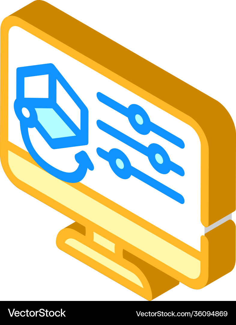 3d object library isometric icon vector image