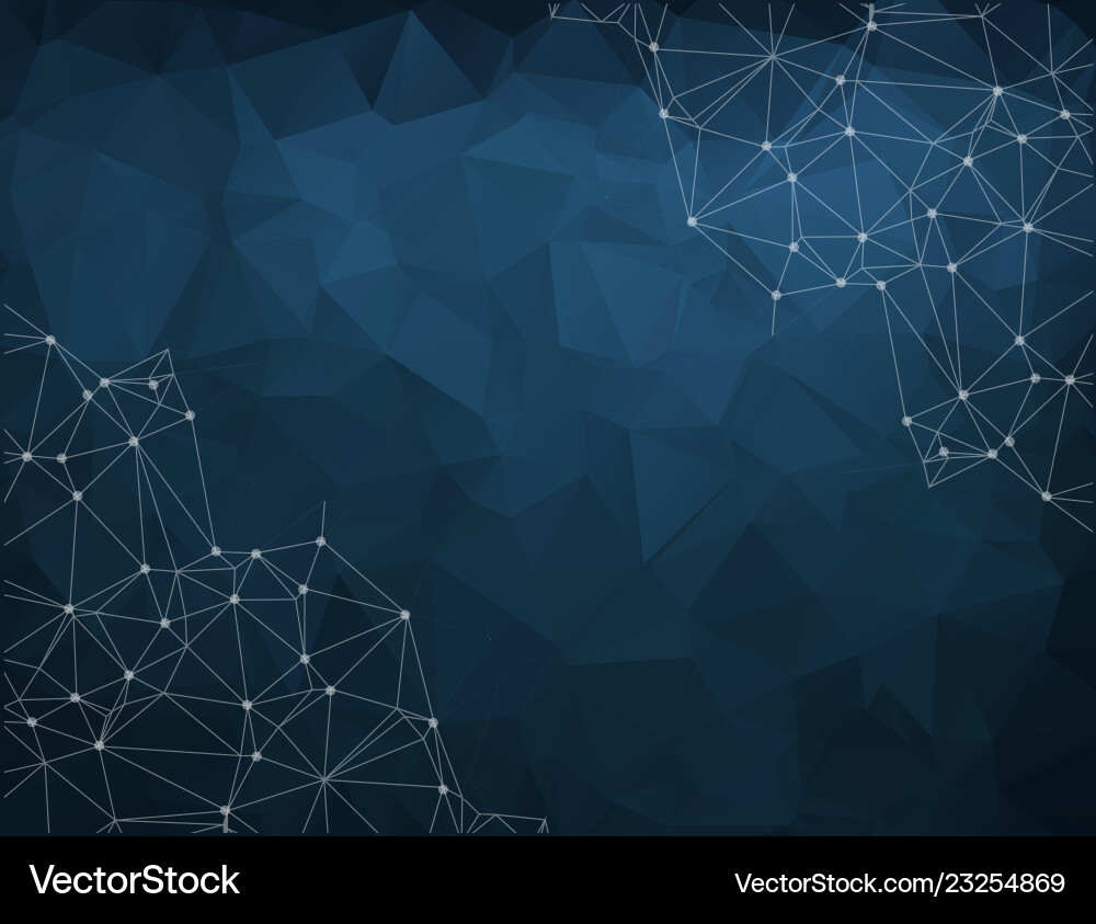 Blue polygon pattern hexagon background triangle Vector Image