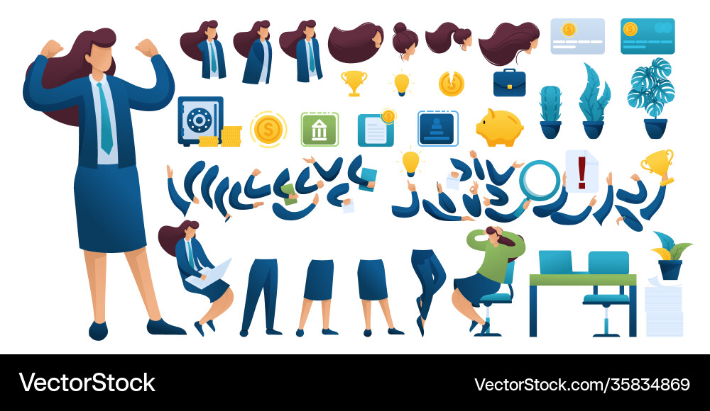 Constructor for creating a businesswoman create Constructor for creating a businesswoman create vector image