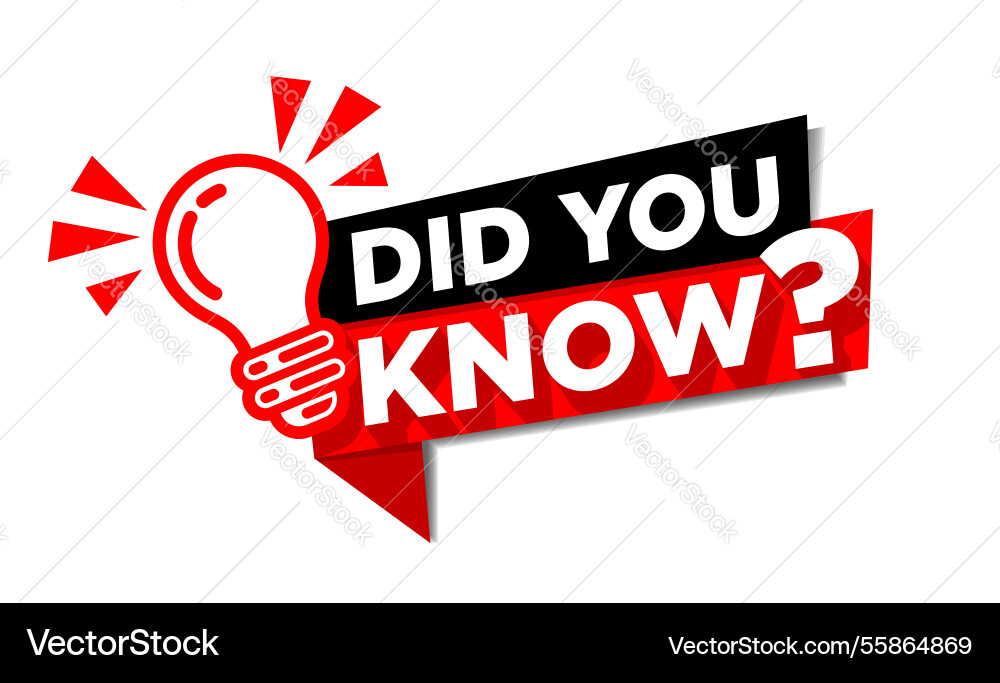 Did you know interesting fact Royalty Free Vector Image