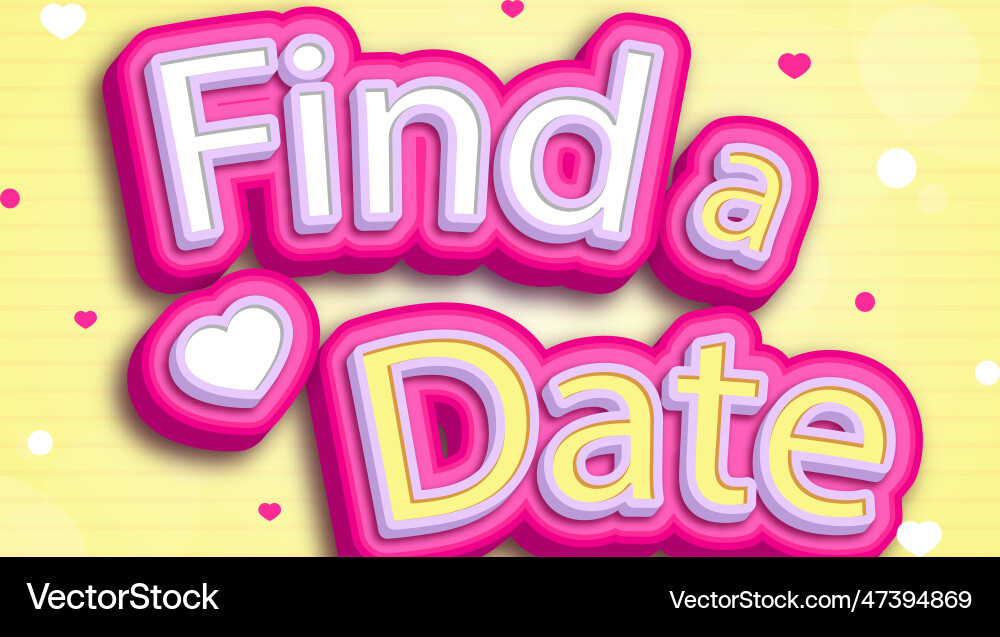 Find a date3d editable text effect template Find a date3d editable text effect template Vector Image