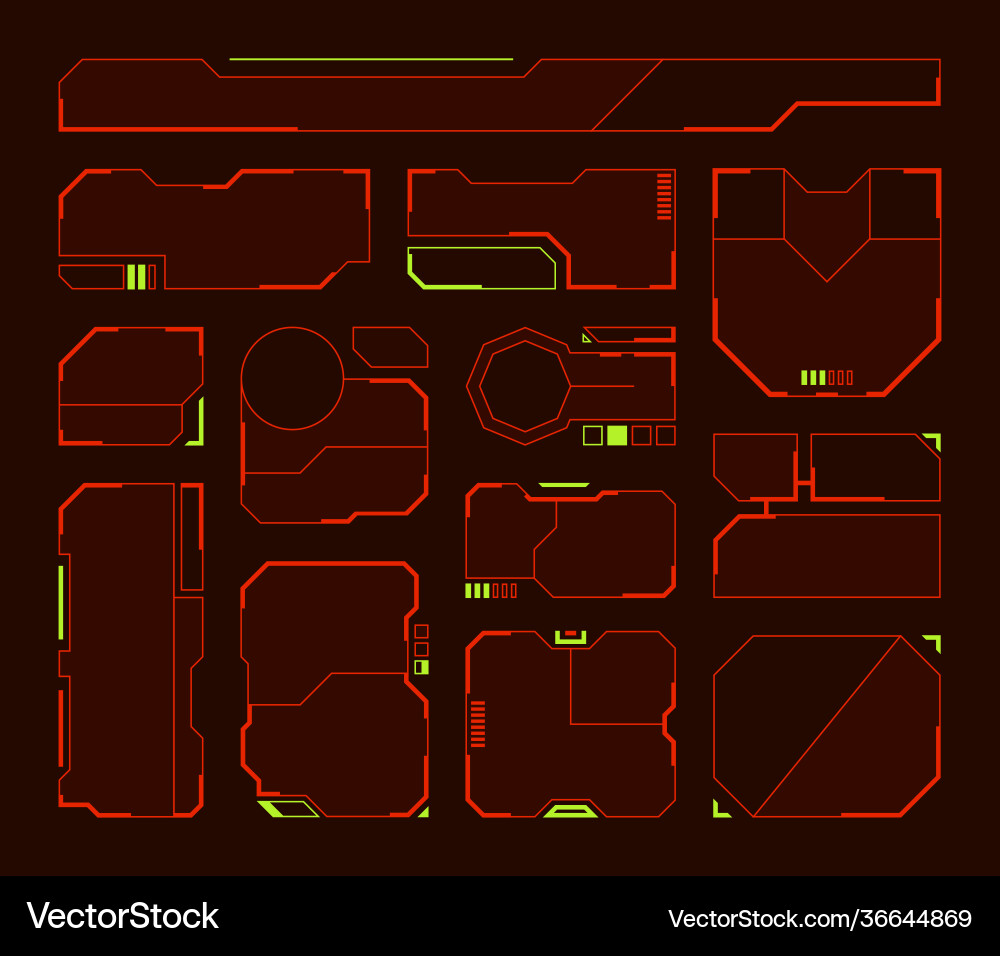 Futuristic Tech Interface Elements vector image