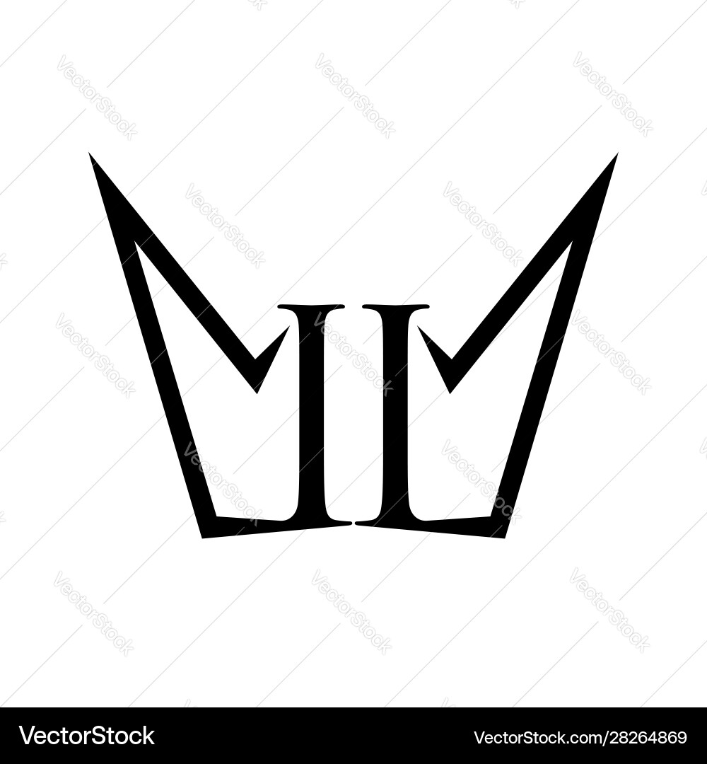 Ii number crown shape form symbol design Ii number crown shape form symbol design vector image
