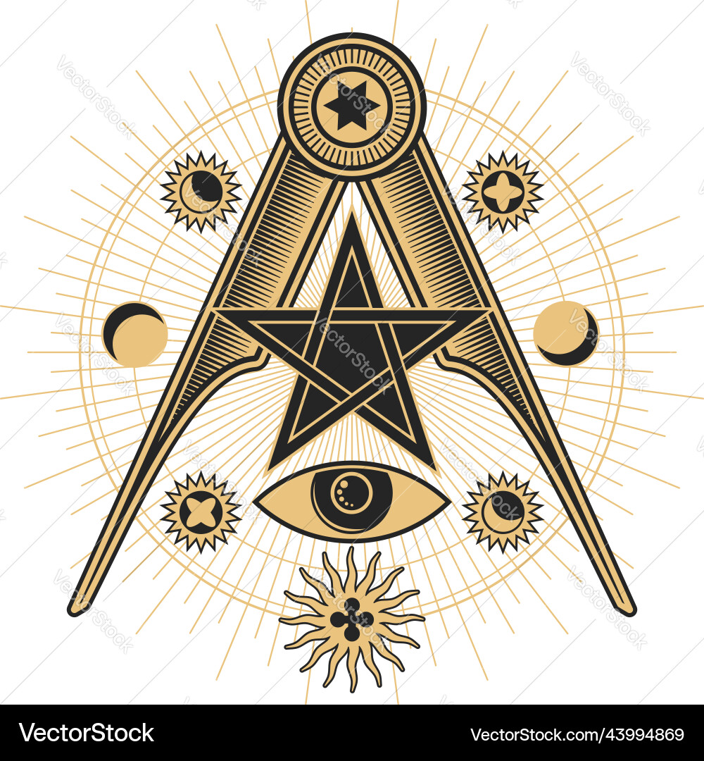 Mason sign occult and esoteric pentagram symbol Mason sign occult and esoteric pentagram symbol vector image
