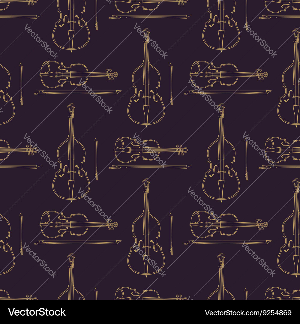 Musical Instruments Pattern Vector Image