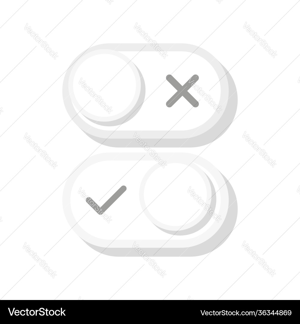Ok and no toggle switch buttons modern 3d flat vector image