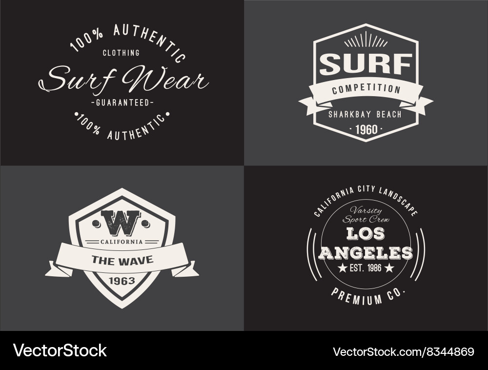Retro Apparel Typography Set Vector Image
