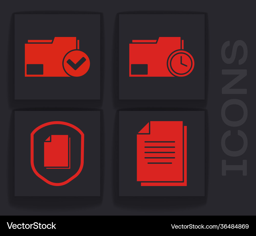 Set document folder and check mark Set document folder and check mark vector image