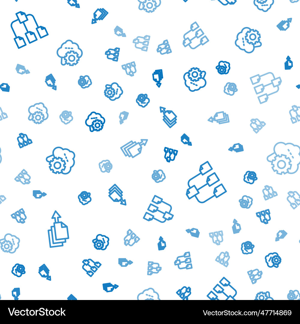 Set line data export folder tree and cloud Set line data export folder tree and cloud vector image