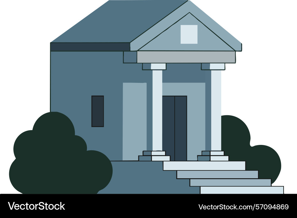 Small classical building with columns and stairs Small classical building with columns and stairs Vector Image