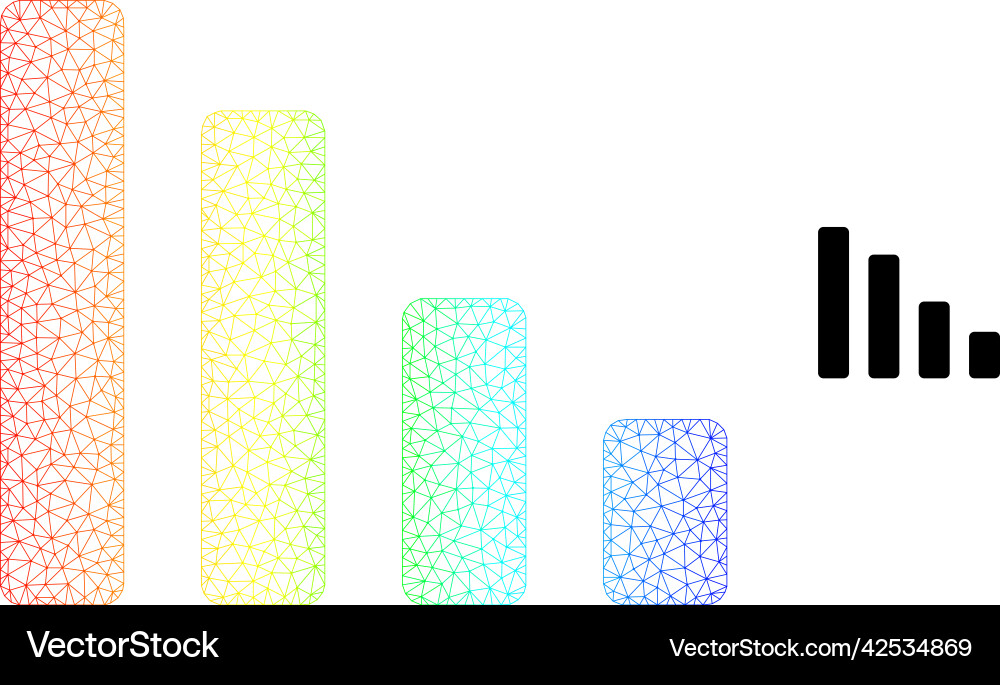 Spectrum net gradient descending bar chart icon vector image