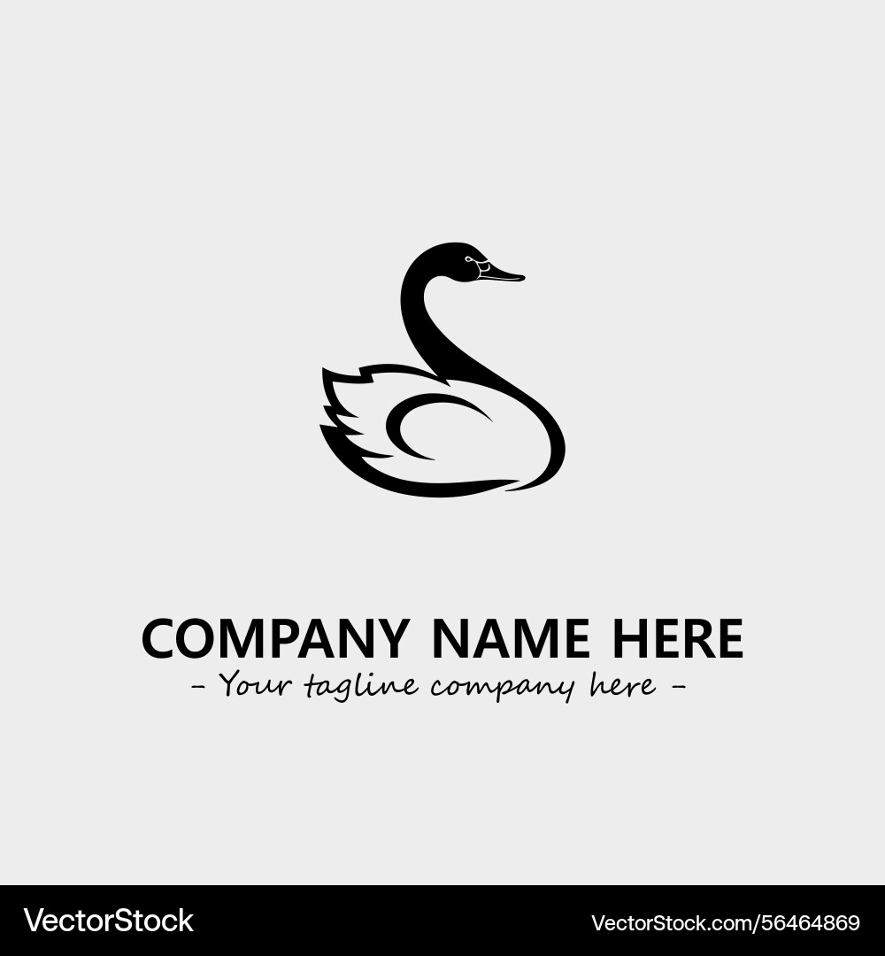 Swan silhouette logo company design graphic image Vector Image