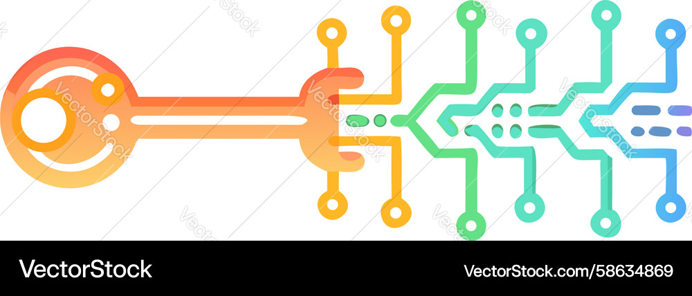 Tech Key Circuit Board Vector Image